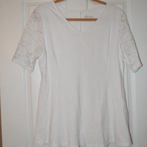 White Top with Eyelet Sleeves